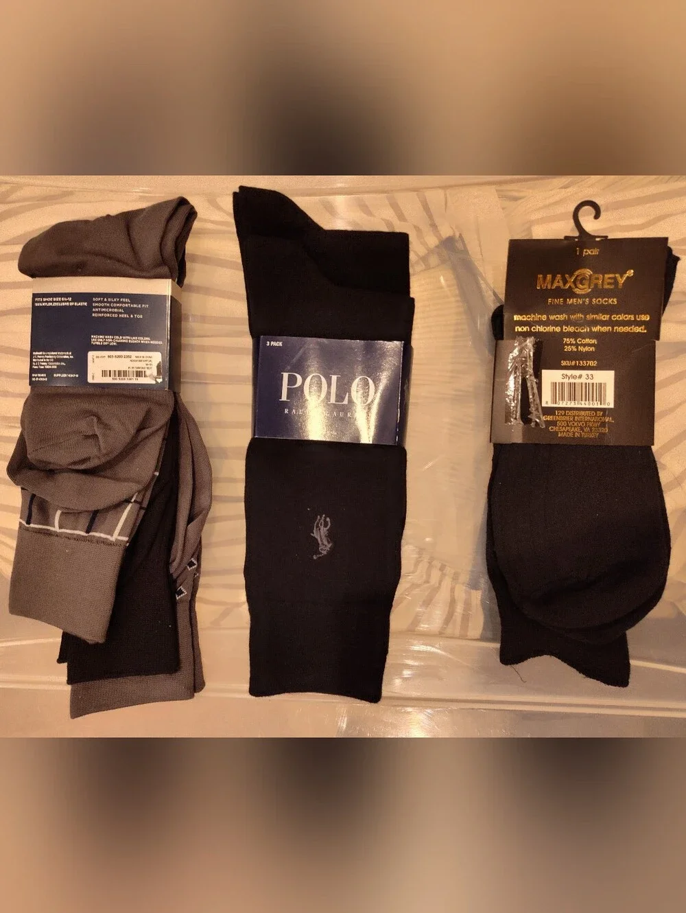 Polo by Ralph Lauren, Stafford & MAX GREY Dress Socks with Embroidered Pony